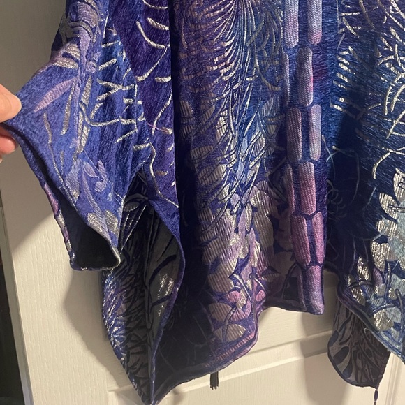 *Rare Vintage Designer Piece* Zonda Nellis Silk Blend Tapestry Kimono Cardigan - Picture 9 of 16